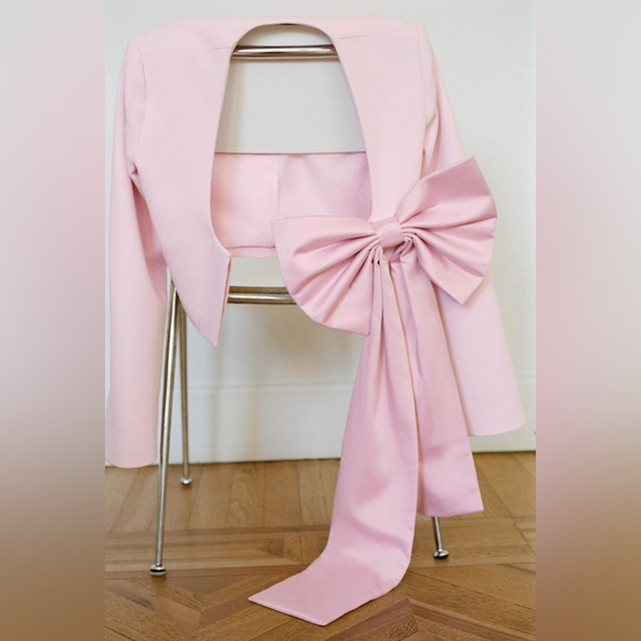 🦋 Bloggers Favorite 🦋 NWT Zara Crop Satin Effect Blazer Size M - Picture 16 of 16